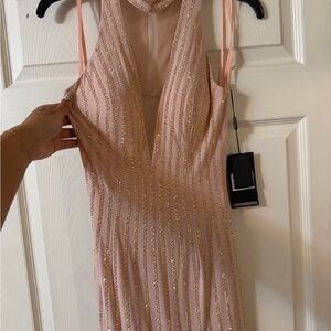 PromGirl Pink and Gold Backless Dress
